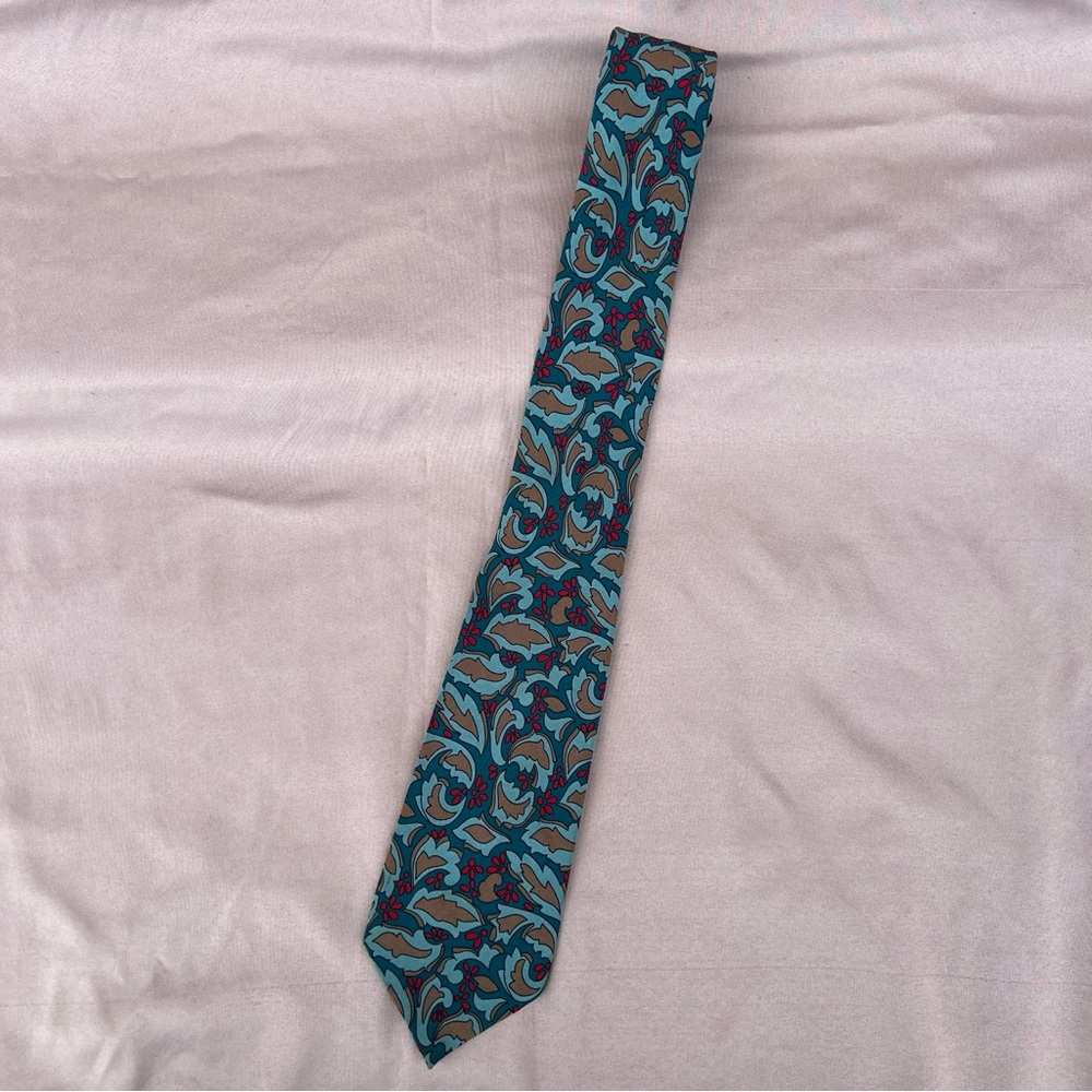 Vtg Antonio da Pescara 100% silk men's skinny neck tie ITALY 57x3